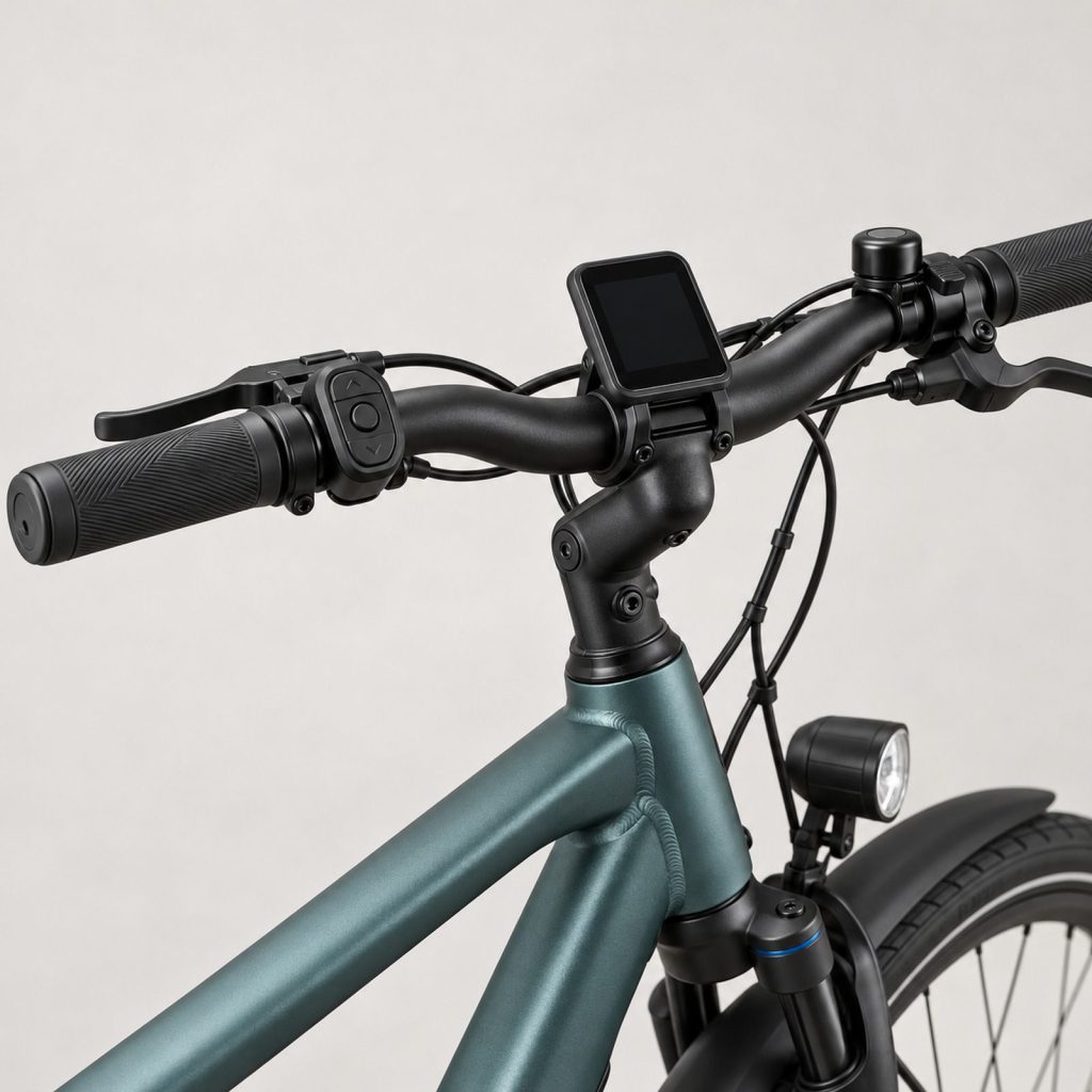 Stuur met display en bediening van de Gazelle Ultimate C380